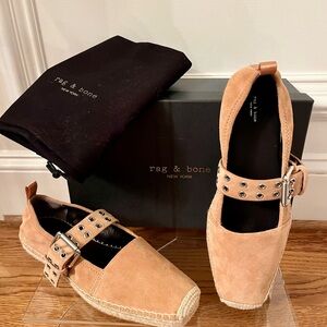 rag & bone Anteros Buckle-Detailed Suede Espadrille